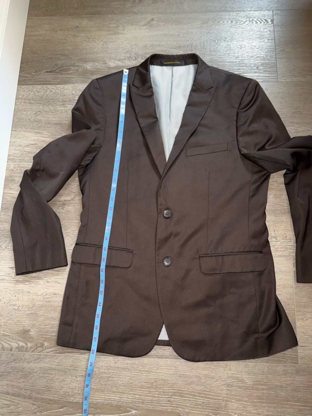 Men's Porto Filo Dk Coffee Two-Button Notch Lapel Blazer made in Italy - Picture 7 of 11